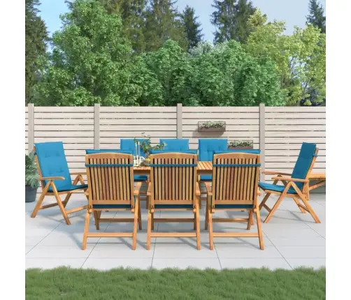 Atlošiamos Sodo Kėdės Su Pagalvėlėmis, 8Vnt., Tikmedžio Masyvas