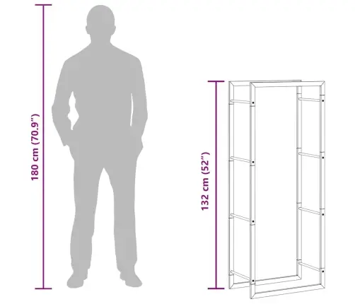 Stovas Malkoms, 50X28X132 cm Nerūdijantis Plienas
