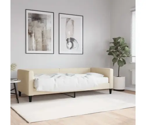 Dīvāngulta Ar Matraci, Krēmkrāsas Audums, 80X200 Cm Vidaxl