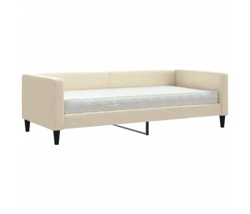 Dīvāngulta Ar Matraci, Krēmkrāsas, 90X200 Cm, Audums Vidaxl