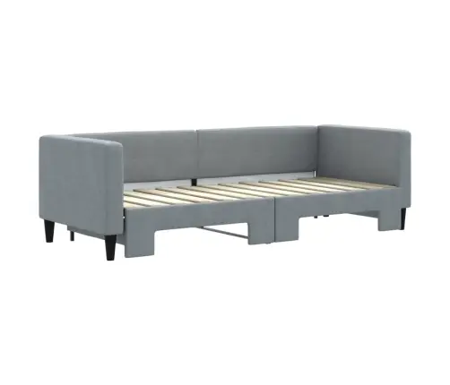 Lova Su Ištraukiama Dalimi, Šviesiai Pilka, 80X200cm Audinys