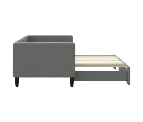 Lova Su Ištraukiama Dalimi, Tamsiai Pilka, 80X200cm Audinys