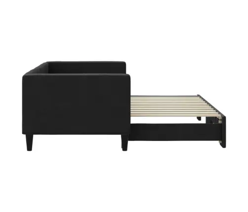 Lova Su Ištraukiama Dalimi, Juodos Spalvos, 80X200cm Audinys