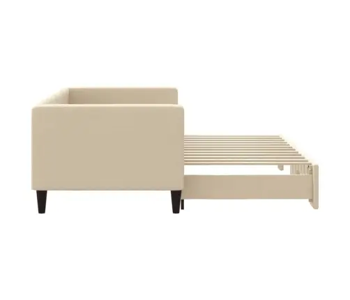 Izvelkams Dīvāns, Krēmkrāsas, 80X200 Cm, Audums Vidaxl
