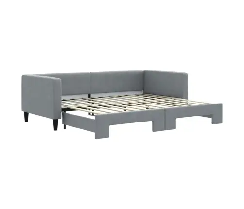 Izvelkams Dīvāns, Gaiši Pelēks, 90X200 Cm, Audums Vidaxl