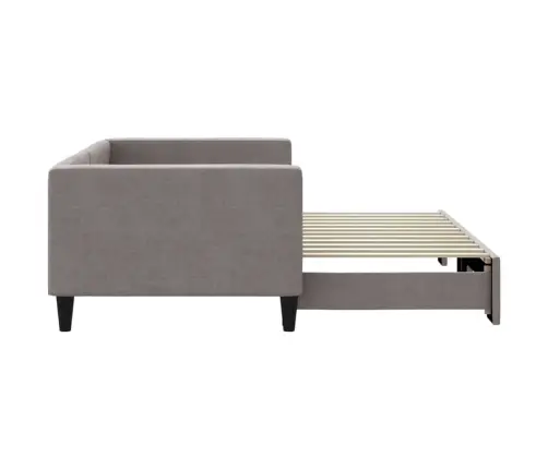 Lova Su Ištraukiama Dalimi, Taupe Spalvos, 90X200cm Audinys