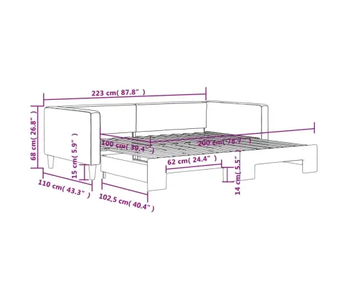 Dīvāngulta Bez Matrača, Tumši Pelēks, 100X200 Cm Vidaxl