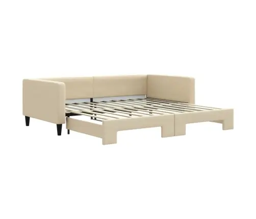 Lova Su Ištraukiama Dalimi, Kreminė, 100X200cm Audinys