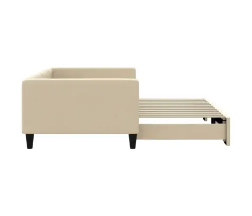 Lova Su Ištraukiama Dalimi, Kreminė, 100X200cm Audinys