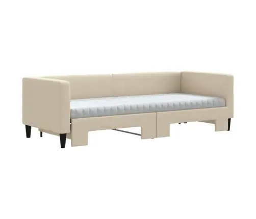 Dīvāngulta Ar Matraci, Krēmkrāsas Audums, 80X200 Cm Vidaxl