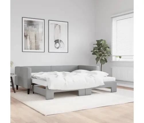 Diivanvoodi Madratsiga, Helehall, 90X200 cm Kangas