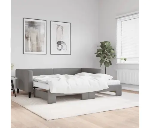 Dīvāngulta Ar Matraci, Tumši Pelēks Audums, 90X200 Cm Vidaxl