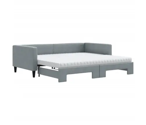 Dīvāngulta Ar Matraci, Gaiši Pelēks Audums, 100X200 Cm Vidaxl