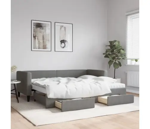 Gulta Ar Atvilktnēm, Bez Matrača, Tumši Pelēks, 80X200 Cm Vidaxl Gulta Ar Atvilktnēm, Bez Matrača, Tumši Pelēks, 80X200 Cm Vidaxl