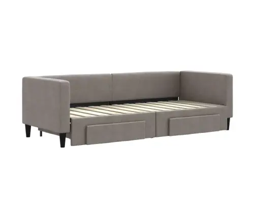 Lova Su Ištraukiama Dalimi/Stalčiais, Taupe, 80X200cm Audinys