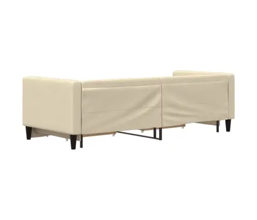 Izvelkams Dīvāns Ar Atvilktnēm, Krēmkrāsas Audums, 80X200 Cm Vidaxl