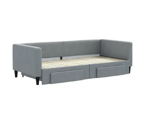 Väljatõmmatav Diivanvoodi, Helehall, 90X200 cm Kangas