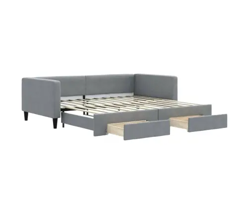 Izvelkams Dīvāns Ar Atvilktnēm, Gaiši Pelēks, 100X200Cm, Audums Vidaxl