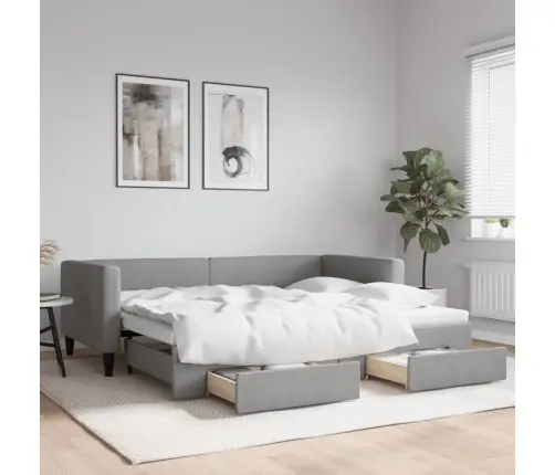 Diivanvoodi Madratsiga, Helehall, 90X190 cm Kangas