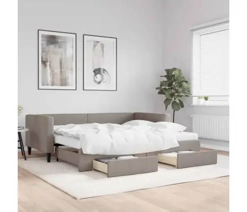 Diivanvoodi Väljatõmmatava Osaga, Pruunikas, 90X200 cm Kangas