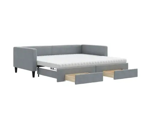 Diivanvoodi Madratsiga, Helehall, 100X200 cm Kangas