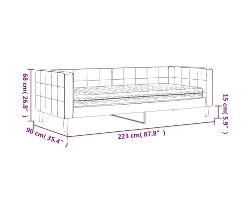 Dīvāngulta Ar Matraci, Dzeltens Samts, 80X200 Cm Vidaxl