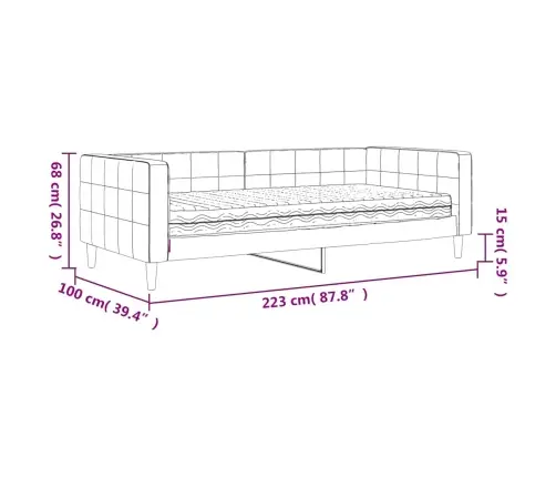 Dīvāngulta Ar Matraci, Tumši Pelēks Audums, 90X200 Cm Vidaxl