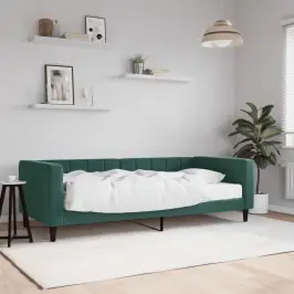 Dīvāngulta Ar Matraci, Tumši Zaļš Samts, 90X200 Cm Vidaxl