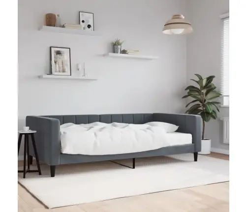 Diivanvoodi Madratsiga, Tumehall, 100X200 cm Samet