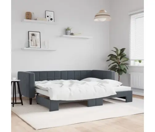 Diivanvoodi Väljatõmmatava Osaga, Tumehall, 80X200 Cm Samet