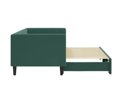 Izvelkams Dīvāns, Tumši Zaļš, 80X200 Cm, Samts Vidaxl Izvelkams Dīvāns, Tumši Zaļš, 80X200 Cm, Samts Vidaxl