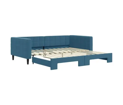 Izvelkams Dīvāns, Zils, 100X200 Cm, Samts Vidaxl