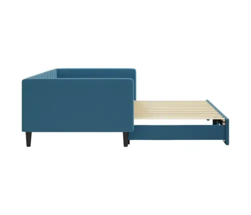 Izvelkams Dīvāns, Zils, 100X200 Cm, Samts Vidaxl