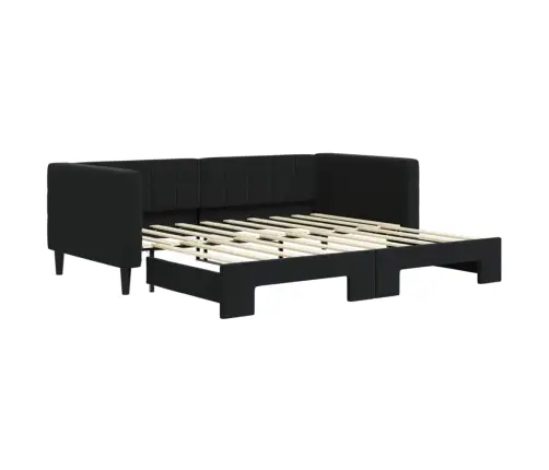 Izvelkams Dīvāns, Melns, 90X190 Cm, Audums Vidaxl