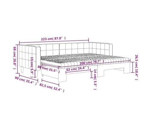 Izvelkams Dīvāns Ar Matraci, Zils, 80X200 Cm, Samts Vidaxl