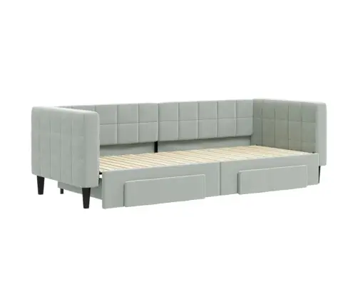 Väljatõmmatav Diivanvoodi, Helehall, 80X200 cm Samet