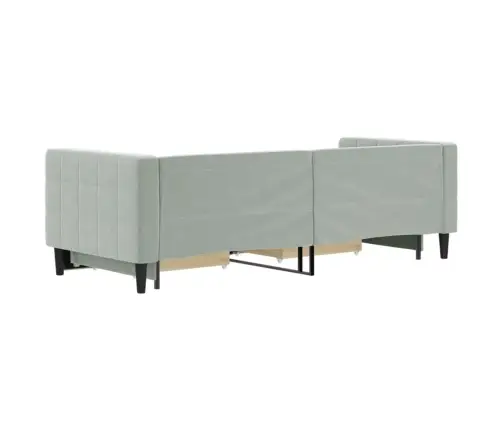 Väljatõmmatav Diivanvoodi, Helehall, 80X200 cm Samet