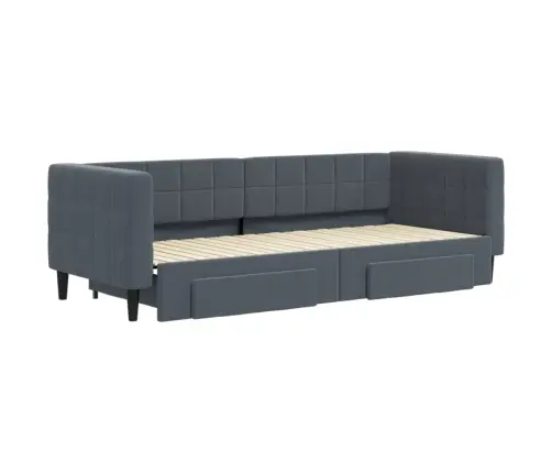 Gulta Ar Atvilktnēm, Bez Matrača, Tumši Pelēks, 80X200 Cm Vidaxl