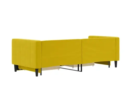 Izvelkams Dīvāns Ar Atvilktnēm, Dzeltens, 80X200 Cm, Samts Vidaxl