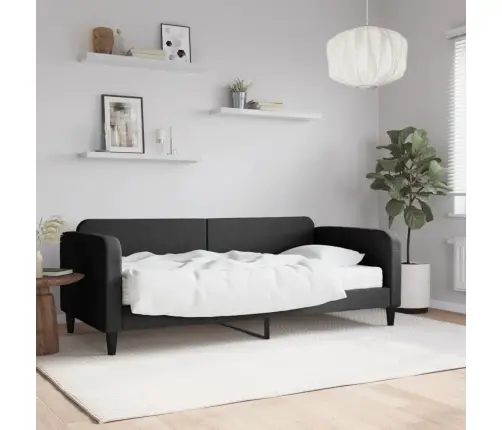 Diivanvoodi Madratsiga, Must, 90X200 cm Kangas