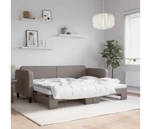 Izvelkams Dīvāns, Pelēkbrūns, 80X200 Cm, Audums Vidaxl