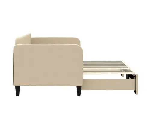 Izvelkams Dīvāns, Krēmkrāsas, 80X200 Cm, Audums Vidaxl