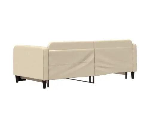 Izvelkams Dīvāns, Krēmkrāsas, 90X200 Cm, Audums Vidaxl Izvelkams Dīvāns, Krēmkrāsas, 90X200 Cm, Audums Vidaxl