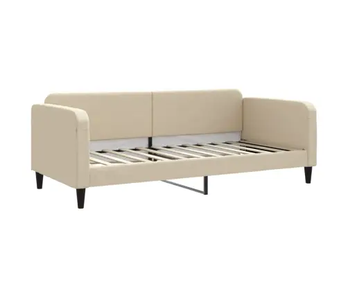 Izvelkams Dīvāns, Krēmkrāsas, 90X200 Cm, Audums Vidaxl Izvelkams Dīvāns, Krēmkrāsas, 90X200 Cm, Audums Vidaxl