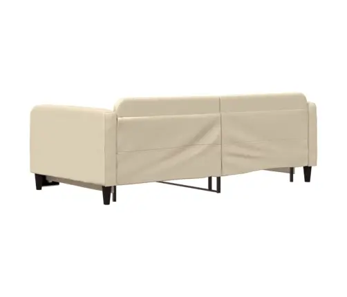 Izvelkams Dīvāns, Krēmkrāsas, 100X200 Cm, Audums Vidaxl