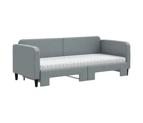 Lova Su Ištraukiama Dalimi/Čiužiniu, Pilka, 80X200cm Audinys