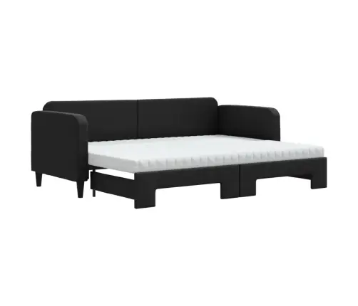 Diivanvoodi Väljatõmmatava Osaga, Must, 80X200 cm Kangas