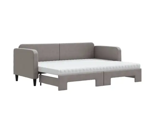 Lova Su Ištraukiama Dalimi/Čiužiniu, Taupe, 80X200cm Audinys