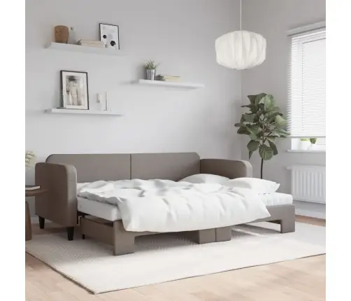 Lova Su Ištraukiama Dalimi/Čiužiniu, Taupe, 80X200cm Audinys