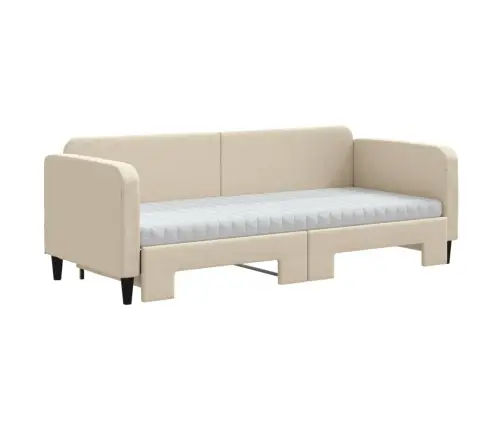 Dīvāngulta Ar Matraci, Krēmkrāsas Audums, 80X200 Cm Vidaxl